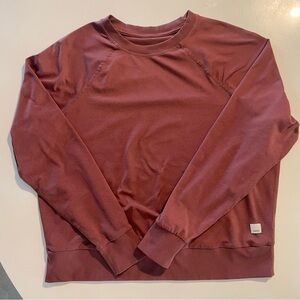 Vuori womens long sleeve crew rosewood xs